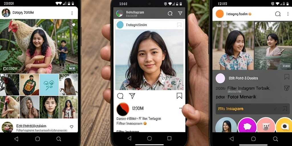 Tampilan antarmuka D200M yang sederhana dan fungsional untuk Filter Instagram.