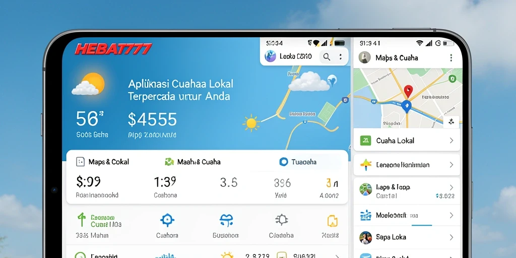 Tampilan antarmuka HEBAT777 yang menarik dan informatif untuk cuaca lokal.