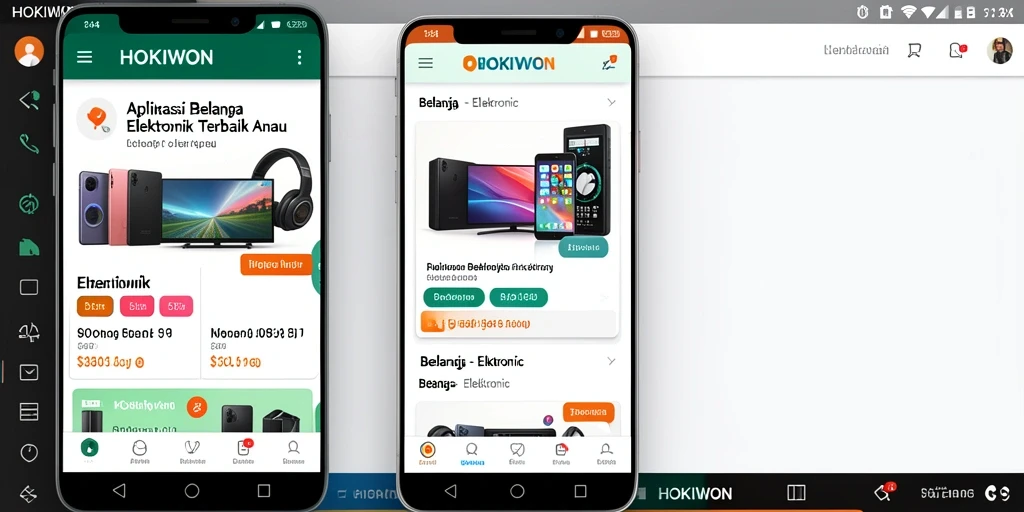 Tampilan antarmuka HOKIWON yang mudah digunakan untuk belanja elektronik.