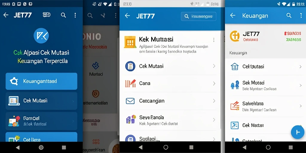 Tampilan antarmuka aplikasi JET77 untuk fungsi Cek Mutasi yang mudah digunakan.
