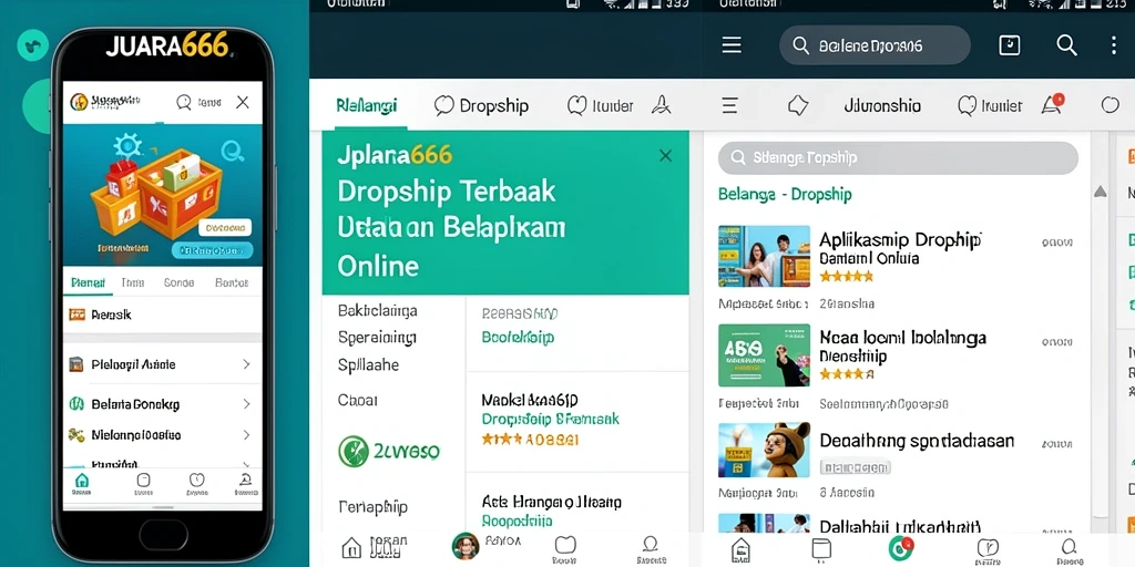 Tampilan antarmuka aplikasi JUARA666 untuk bisnis Dropship.