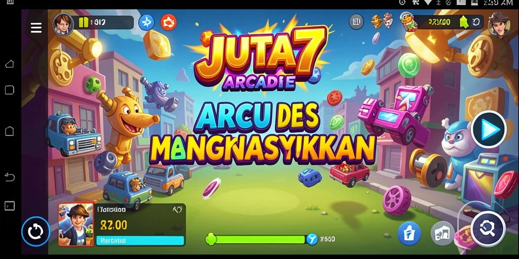 Tampilan antarmuka permainan JUTA7 yang colorful dan menarik.