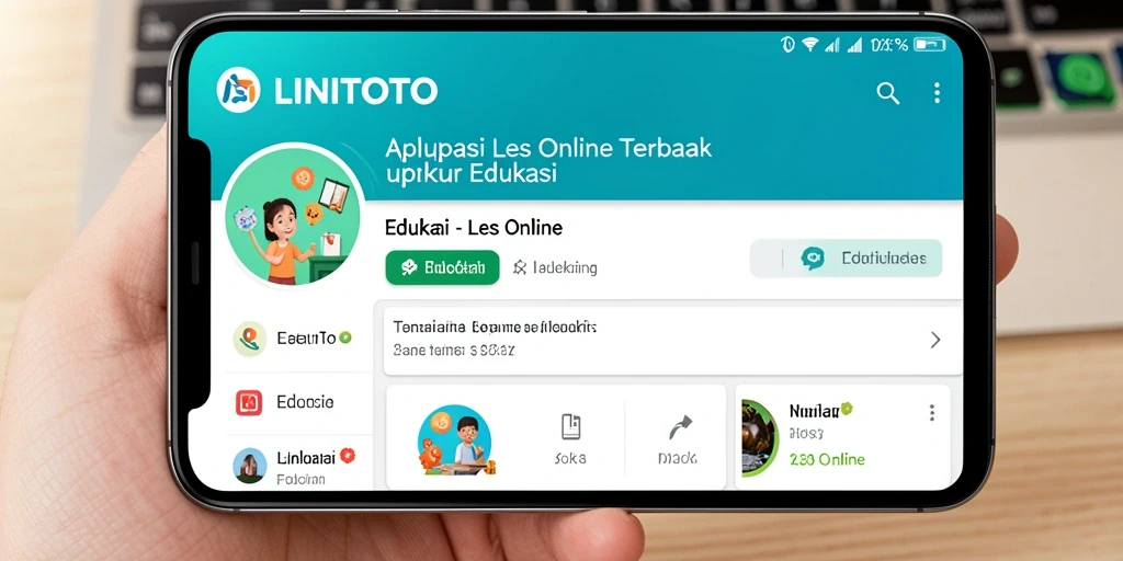 Tampilan menarik antarmuka LINITOTO untuk pengalaman Les Online.