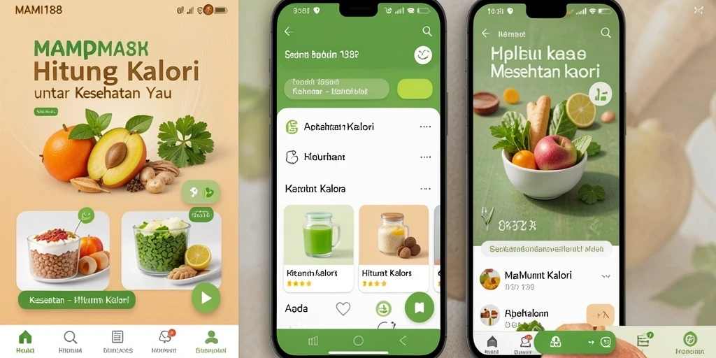 Antarmuka intuitif MAMI188 untuk menghitung kalori dengan mudah.