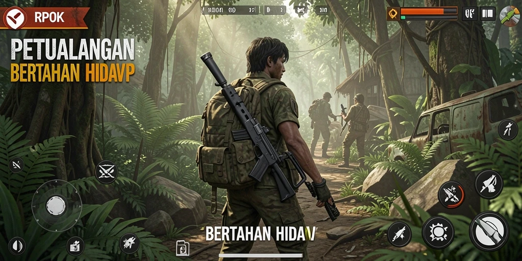 Tampilan antarmuka RPOK yang menarik dan intuitif dalam bertahan hidup.