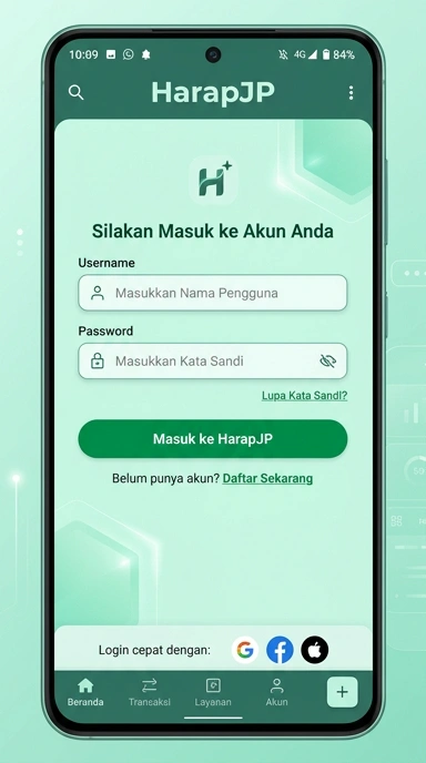 Masuk ke Akun harapjp untuk Pengguna Android